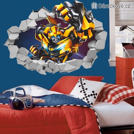 Samolepka na zeď Transformers Bumblebee 70x50 cm | Dekorace do dětského pokoje