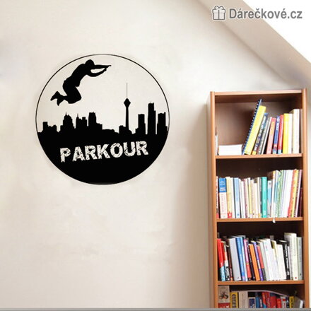 Parkour samolepka na zeď 56 cm | Kulatá dekorace do dětského pokoje