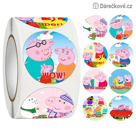 500 ks samolepek Prasátko Peppa - Pepina (Peppa Pig)