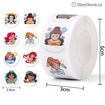 500 ks samolepek Princezny | Samolepky v roli pro malé princezny