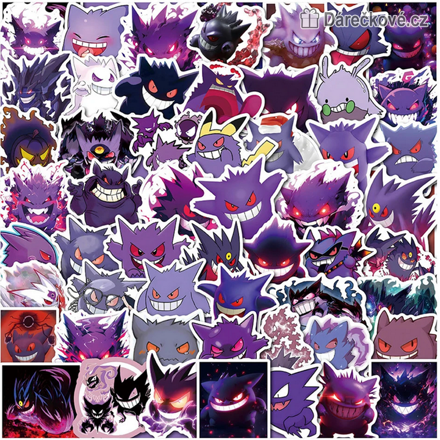 50 ks samolepek Pokémon Gengar | Samolepky pro fanoušky Pokémonů