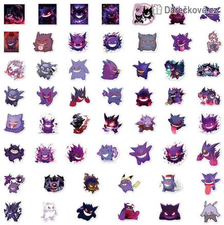 50 ks samolepek Pokémon Gengar | Samolepky pro fanoušky Pokémonů