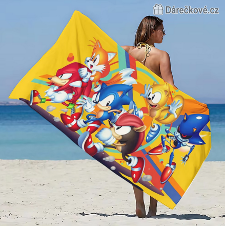 Osuška Ježek Sonic, vel. 150x75cm, typ1