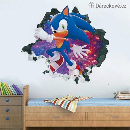 Samolepka na zeď Sonic 47x47 cm | Dekorace Sonic, typ 1