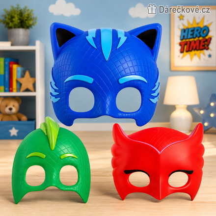 Maska PJ Masks (Pyžamasky) | Karnevalová maska Catboy, Gekko a Owlette