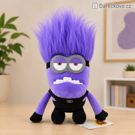 Fialový zlý plyšový Mimoň 28 cm | Plyšák Evil Minion Mimoni