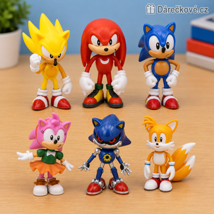 Figurky Ježek Sonic | Sada 6 figurek Sonic the Hedgehog, typ 1