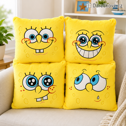 Polštář SpongeBob 34 × 34 cm | Pohádkový polštářek pro děti