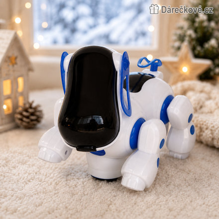 Robotický pejsek modrý | Interaktivní svítící pejsek pro děti