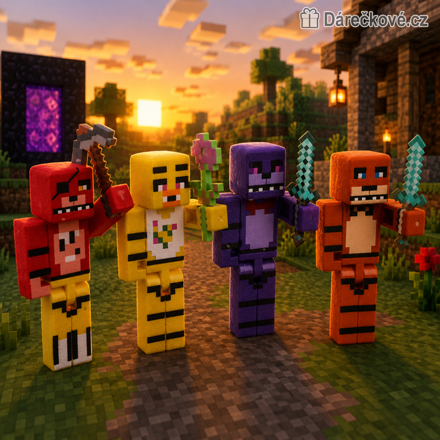 4 pohyblivé figurky Minecraft 7 cm | Sada figurek Minecraft pro děti