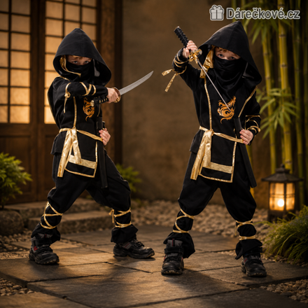 Karnevalový kostým Ninja s kápí | Dětský ninja převlek pro kluky