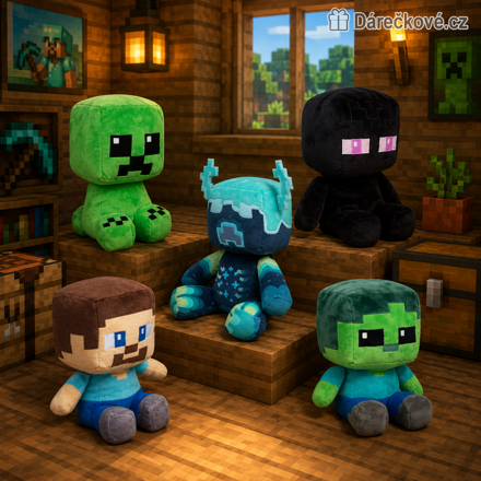 Sedící Minecraft plyšová hračka | Plyšák Minecraft pro děti