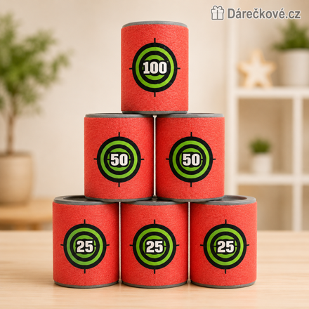Měkké terče ve tvaru plechovky pro Nerf 6 ks | Pěnové cíle pro pistole typu Nerf