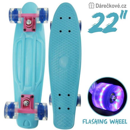 Skateboard - Penny Board, vel. 22", svítící kolečka