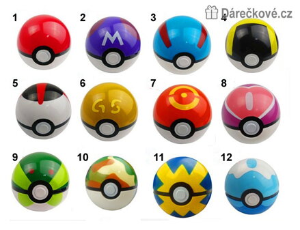Pokeball Pokemon Go, vel. 7cm, výběr z 12 barev 