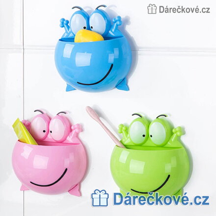 Organizér na zubní kartáčky Žába | Dětský držák do koupelny