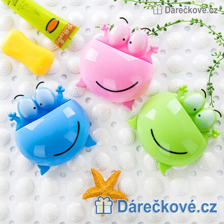 Organizér na zubní kartáčky Žába | Dětský držák do koupelny