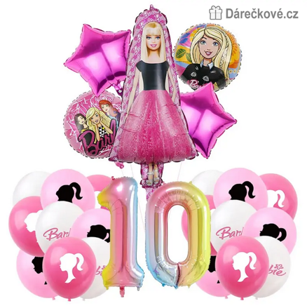 Barbie narozeninová balónková sada 15 ks | Balónky s číslem 1–13