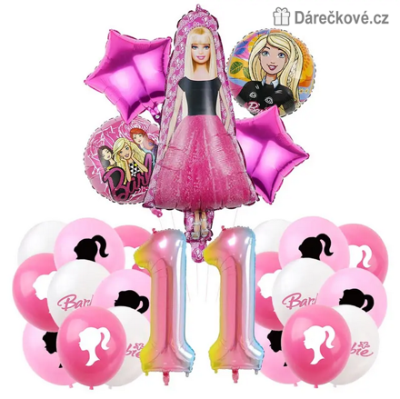 Barbie narozeninová balónková sada 15 ks | Balónky s číslem 1–13