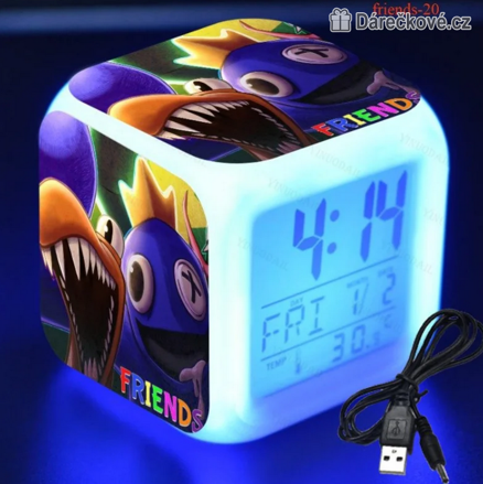 LED budík Among Us 7 barev | Digitální hodiny s alarmem, typ 2
