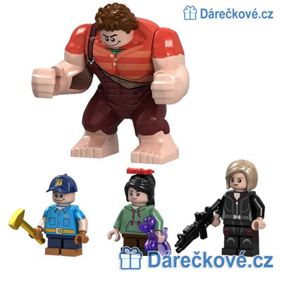 Figurky z pohádky Raubíř Ralf a internet, 4 kusů (stavebnice typu Lego)