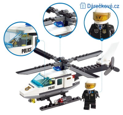 Policejní vrtulník 102 dílků kompatibilní s Lego 
