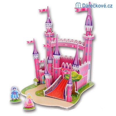 3D kvalitní papírové puzzle - Růžový hrad