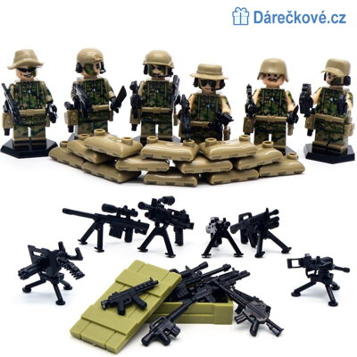 Zásahová vojenská jednotka, 6ks, kompatibilní s Lego