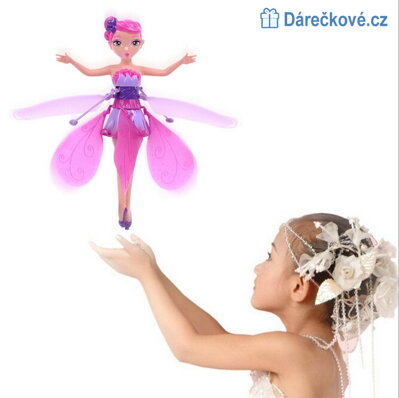 Létající vznášející růžová panenka, vel. 19cm