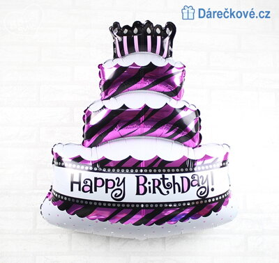 Narozeninový velký foliový balón Happy Birthday, vel. 100x69 cm 