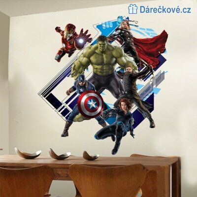 3D samolepka na zeď Avengers, 60x60cm