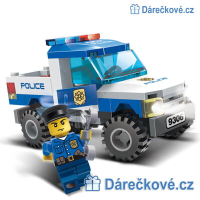 Policejní auto s policistou, 84ks, kompatibilní s Lego