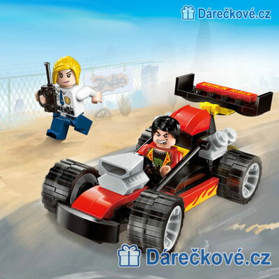 Závodník s policistkou, 93 dílků (stavebnice typu Lego)