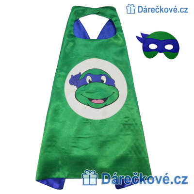 Plášť Ninja želva s maskou - Leonardo (karnevalový kostým)
