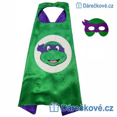 Plášť Ninja želva s maskou - Donatelo (karnevalový kostým)