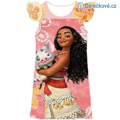 Krásné letní dívčí šaty s motivem Odvážná Vaiana (Moana)