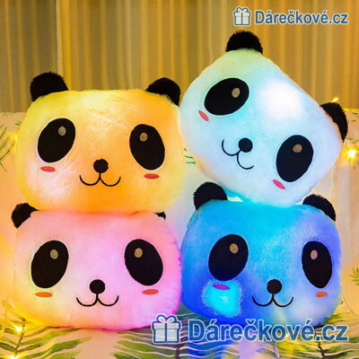 Svítící plyšový Led polštář Panda, výběr barev
