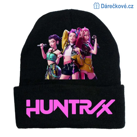 Černá zimní čepice K-pop: Lovkyně démonů (Demon Hunters)