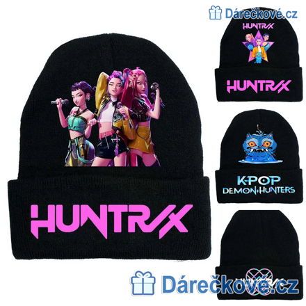 Černá zimní čepice K-pop: Lovkyně démonů (Demon Hunters)