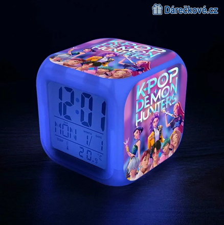 Digitální LED budík (hodiny) K-pop: Lovkyně démonů (Demon Hunters)