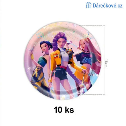 Narozeninový papírový set K-pop: Lovkyně démonů (Demon Hunters)