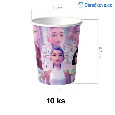 Narozeninový papírový set K-pop: Lovkyně démonů (Demon Hunters)