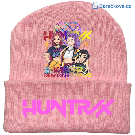 Růžová zimní čepice K-pop: Lovkyně démonů (Demon Hunters)