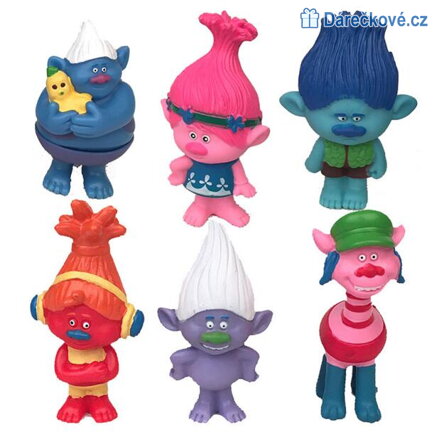 Figurky z filmu Trolové (Trolls), 6 kusů