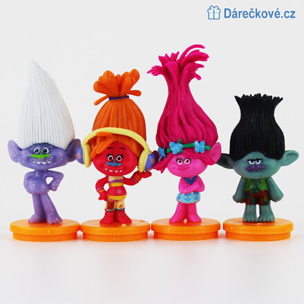 Čtyři figurky z filmu Trolové (Trolls)