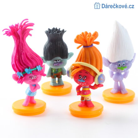 Čtyři figurky z filmu Trolové (Trolls)
