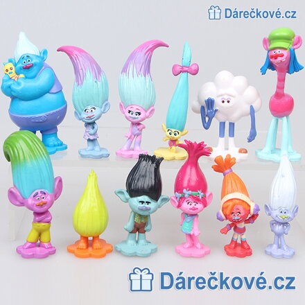 12 figurek z pohádky Trolové (Trolls)