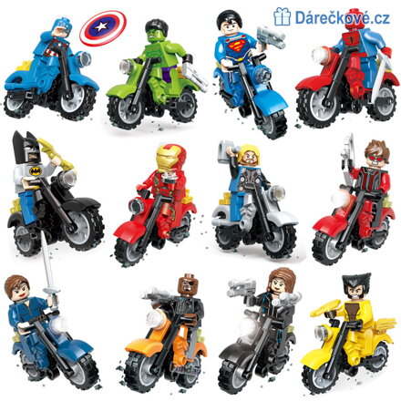 Figurky hrdinů Avengers s motorkami, 16 ks, kompatibilní s Lego