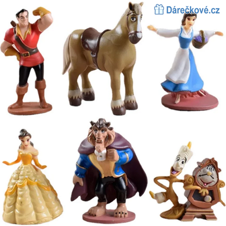 Figurky z pohádky Kráska a zvíře, 6ks