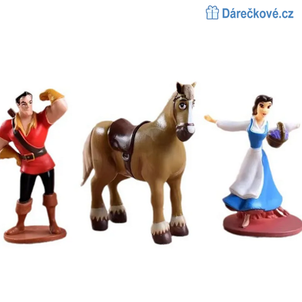 Figurky z pohádky Kráska a zvíře, 6ks